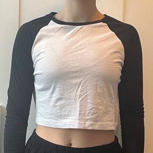 Black & White Reglan Sleeve Tee